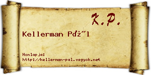 Kellerman Pál névjegykártya